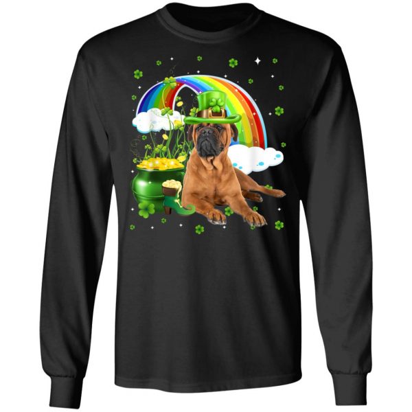 BullMastiff St Patricks Day Irish Shamrock Dog T-Shirt, Long Sleeve, Tank Top