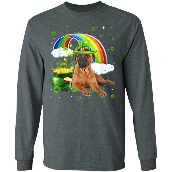 BullMastiff St Patricks Day Irish Shamrock Dog T-Shirt, Long Sleeve, Tank Top