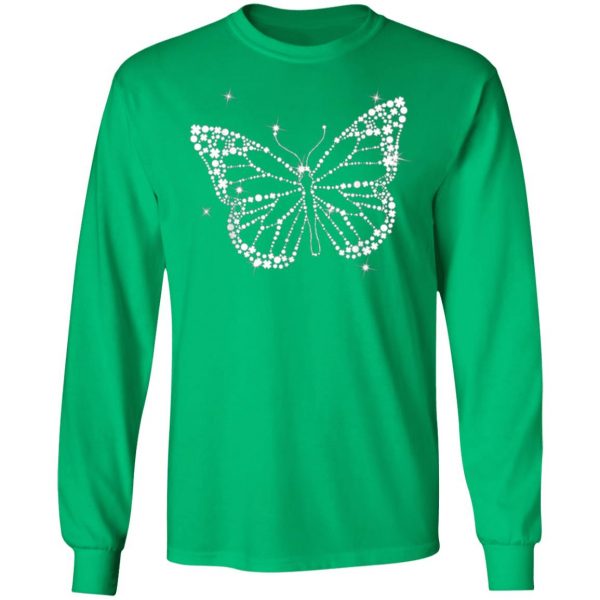 Butterfly Irish Leaf and Star St. Patrick Day Clover Lucky T-Shirt, Long Sleeve, Tank Top