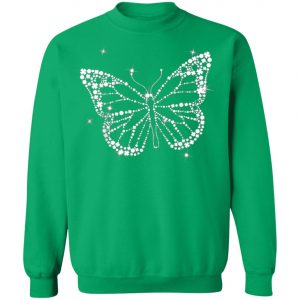 Butterfly Irish Leaf and Star St. Patrick Day Clover Lucky T-Shirt, Long Sleeve, Tank Top