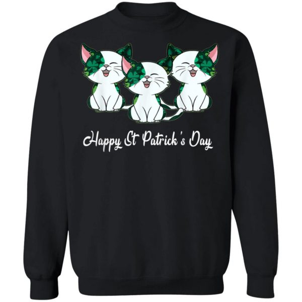 Cat Irish T-shirt Happy St Patricks Day Shamrock Buffalo T-Shirt, Long Sleeve, Tank Top