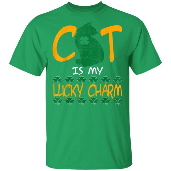 Cat Lover Lucky Charm St Patrick Day T-Shirt, Long Sleeve, Tank Top