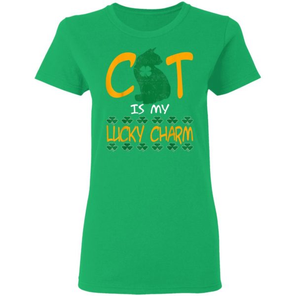 Cat Lover Lucky Charm St Patrick Day T-Shirt, Long Sleeve, Tank Top