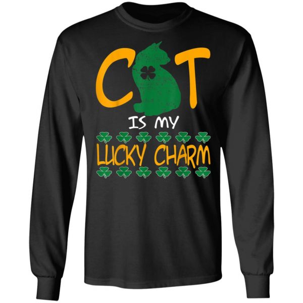 Cat Lover Lucky Charm St Patrick Day T-Shirt, Long Sleeve, Tank Top