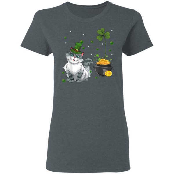 Cat Lover St. Patricks Day Lucky Shamrock T-Shirt, Long Sleeve, Tank Top