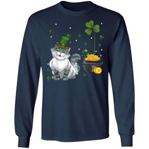Cat Lover St. Patricks Day Lucky Shamrock T-Shirt, Long Sleeve, Tank Top