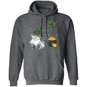 Cat Lover St. Patricks Day Lucky Shamrock T-Shirt, Long Sleeve, Tank Top