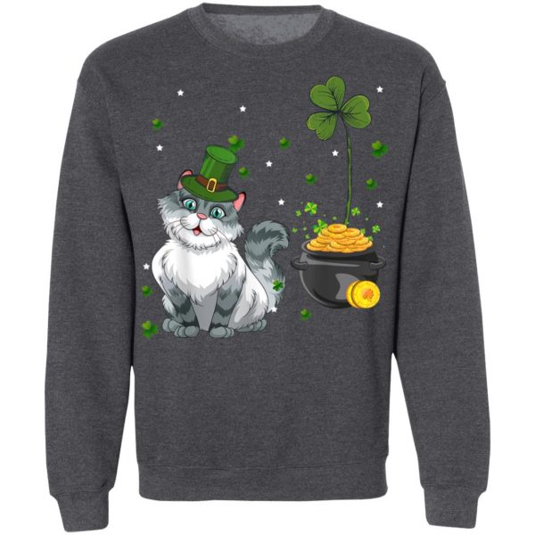 Cat Lover St. Patricks Day Lucky Shamrock T-Shirt, Long Sleeve, Tank Top