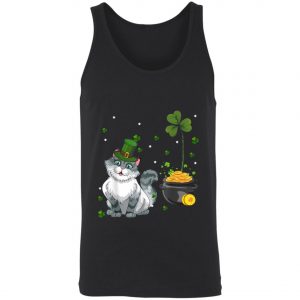 Cat Lover St. Patricks Day Lucky Shamrock T-Shirt, Long Sleeve, Tank Top