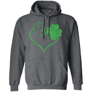 Cat Silhouette Shamrock St Patricks Day Kitten Lover Pet T-Shirt, Long Sleeve, Tank Top