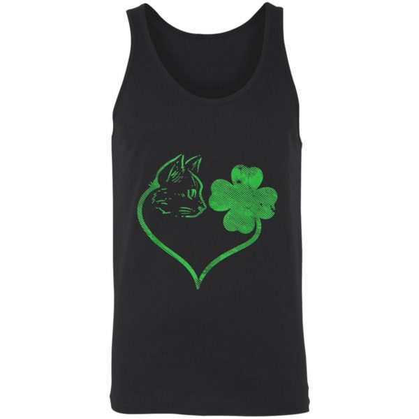 Cat Silhouette Shamrock St Patricks Day Kitten Lover Pet T-Shirt, Long Sleeve, Tank Top