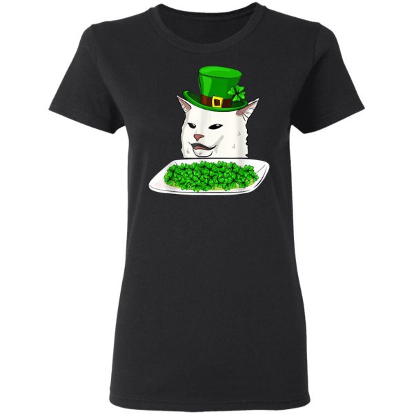 Cat Meme Yelling St Patricks Day Irish Women Cat lovers T-Shirt, Long Sleeve, Tank Top