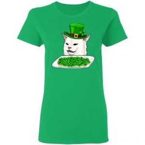 Cat Meme Yelling St Patricks Day Irish Women Cat lovers T-Shirt, Long Sleeve, Tank Top