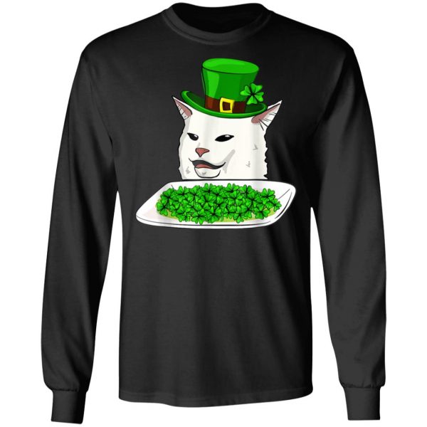 Cat Meme Yelling St Patricks Day Irish Women Cat lovers T-Shirt, Long Sleeve, Tank Top