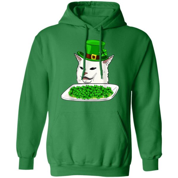 Cat Meme Yelling St Patricks Day Irish Women Cat lovers T-Shirt, Long Sleeve, Tank Top