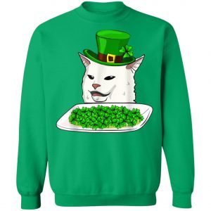 Cat Meme Yelling St Patricks Day Irish Women Cat lovers T-Shirt, Long Sleeve, Tank Top