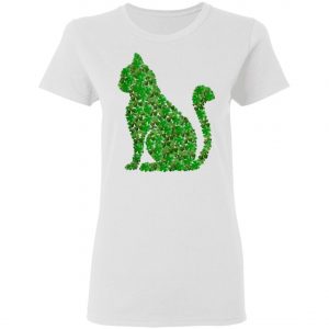 Cat Shamrocks Tee St.Patricks Day Cats Kitty Lover Irish T-Shirt, Long Sleeve