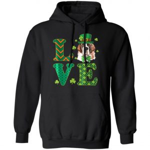 Cute Love Saint Bernard St. Patricks Day Dog Dad Mom T-Shirt, Long Sleeve, Hoodie