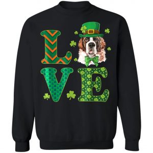 Cute Love Saint Bernard St. Patricks Day Dog Dad Mom T-Shirt, Long Sleeve, Hoodie