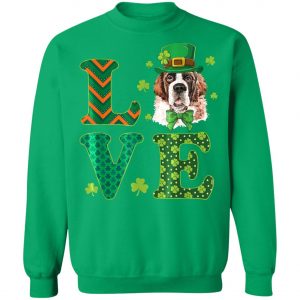 Cute Love Saint Bernard St. Patricks Day Dog Dad Mom T-Shirt, Long Sleeve, Hoodie