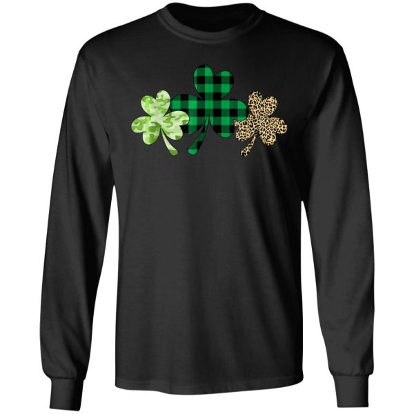 Plaid Shamrock Shirt Leopard Camouflage Fun St Patricks Day T-Shirt