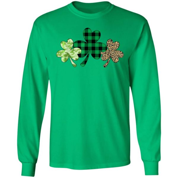 Plaid Shamrock Shirt Leopard Camouflage Fun St Patricks Day T-Shirt