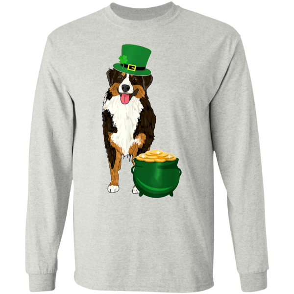 Lucky American Shepherd St Patricks Day T-Shirt, Long Sleeve, Hoodie