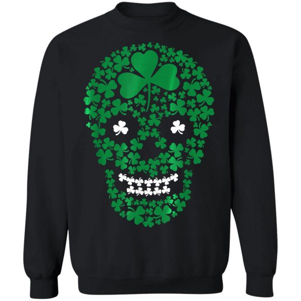 Saint Patricks Day Shamrocks Skull T-Shirt, Hoodie, Long Sleeve