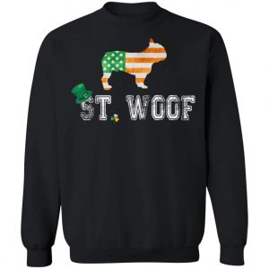 St. Patricks Day Flag American St. Woof French Bulldog T-Shirt, Hoodie, Long Sleeve