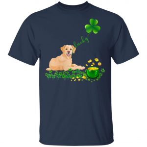 Womens Lucky Saint Yellow Labrador Dog Shamrock St Patricks Day T-Shirt, Hoodie, Long Sleeve