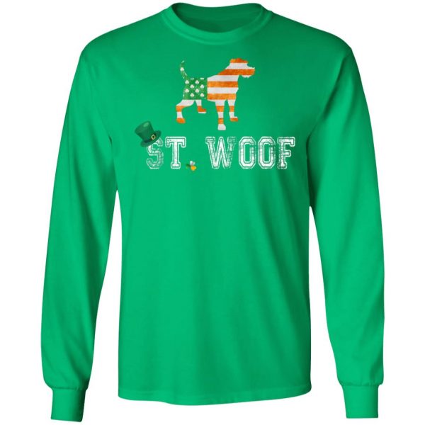St. Patricks Day Flag American St. Woof Border Terrier Dog T-Shirt, Hoodie, Long Sleeve