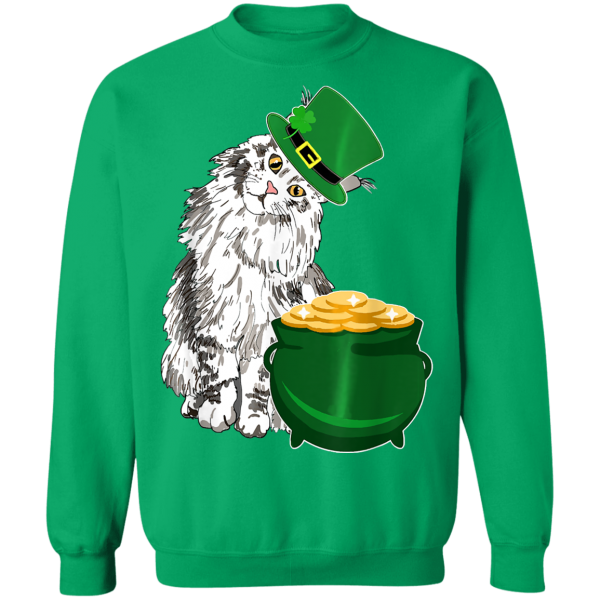 Lucky Maine Coon St Patricks Day T-Shirt, Long SLeeve, Hoodie