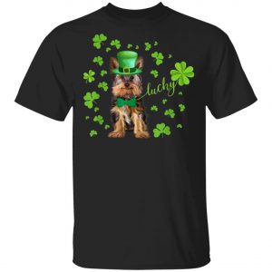 St Patrick Day Terrier Lucky Shamrock Funny Dog Shirt, Hoodie, Long Sleeve