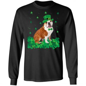 St Patricks Day English Bulldog Shamrock Pet Dog T-Shirt, Hoodie, Long Sleeve
