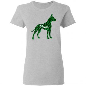 St Patrick Day Shamrock Irish Women Great Dane Dog Mam T-Shirt, Hoodie, Long Sleeve