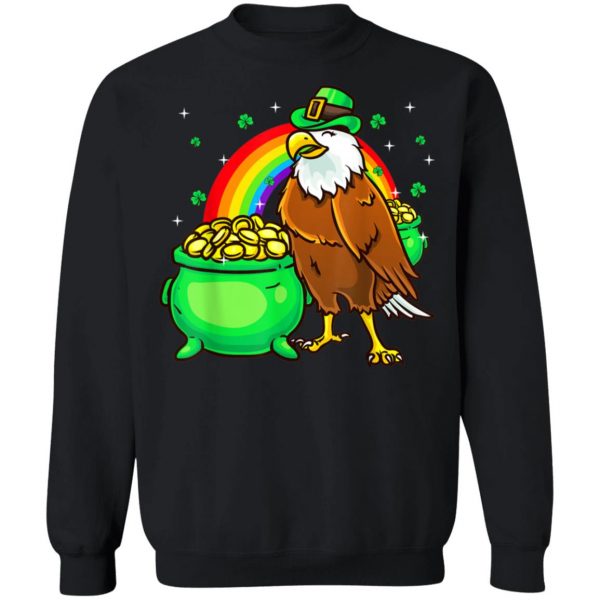 American Bald Eagle Leprechaun St Patricks Day T-Shirt, Long Sleeve