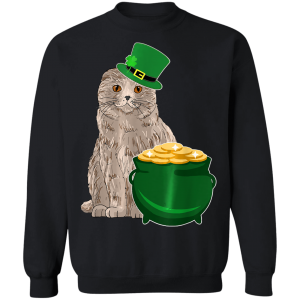 Lucky Scottish Fold St Patricks Day T-Shirt, Long Sleeve, Hoodie