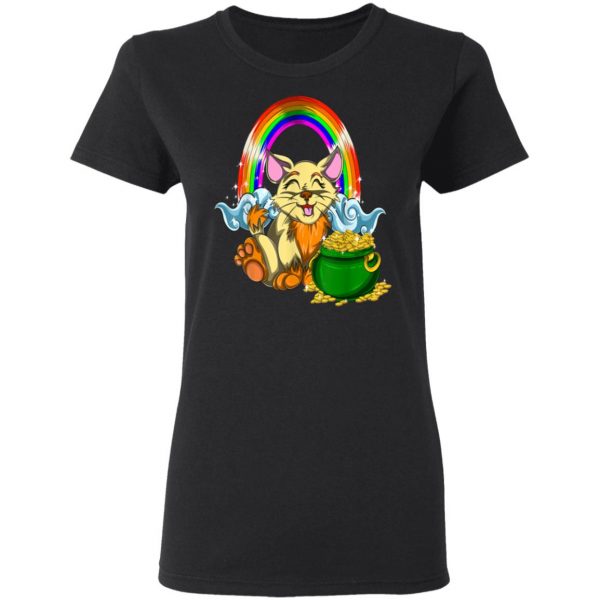 Animal Cat Rainbow Irish Boys Kids Toddler St Patricks Day T-Shirt, Long Sleeve