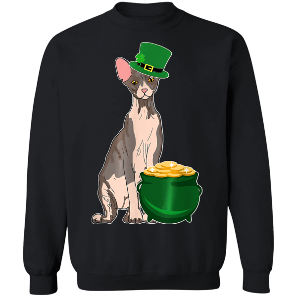 Lucky Sphynx Cat St Patricks Day T-Shirt, Long Sleeve, Hoodie