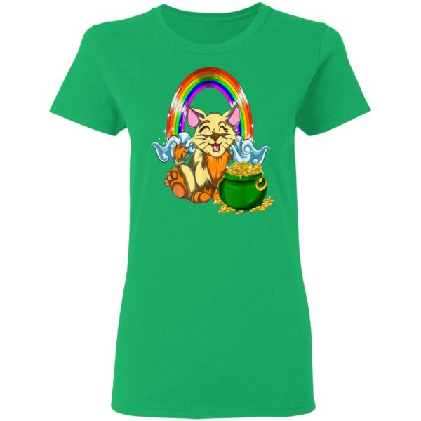 Animal Cat Rainbow Irish Boys Kids Toddler St Patricks Day T-Shirt, Long Sleeve