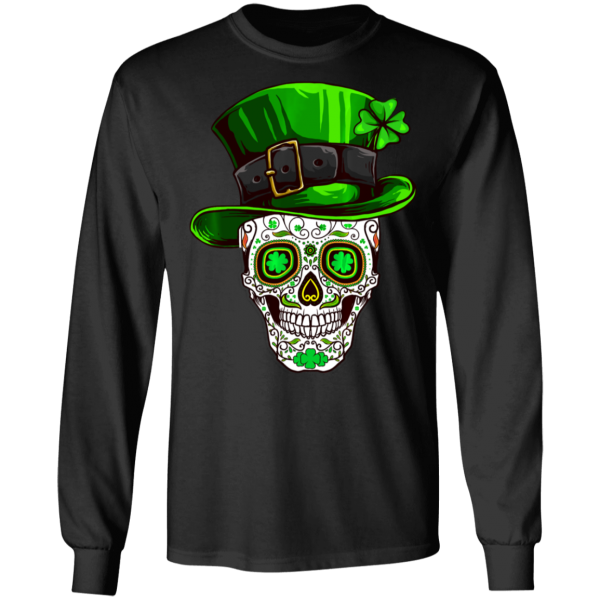 Irish Costume Sugar Skull Shirt St Patricks Day of Dead T-Shirt, Long Sleeve, Hoodie