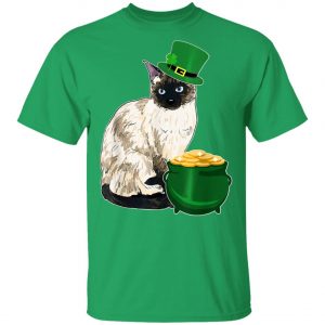 Lucky Siamese Cat St Patricks Day T-Shirt, Long Sleeve, Hoodie