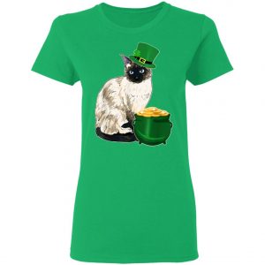 Lucky Siamese Cat St Patricks Day T-Shirt, Long Sleeve, Hoodie