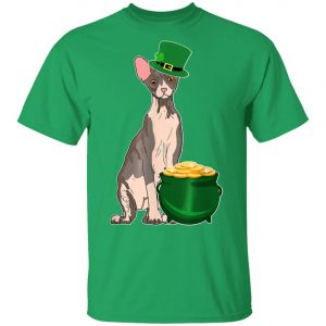 Lucky Sphynx Cat St Patricks Day T-Shirt, Long Sleeve, Hoodie