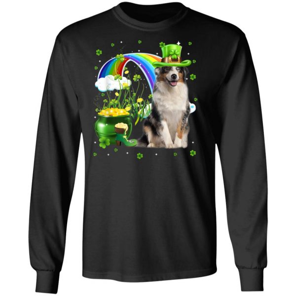 Australian Shepherd St Patricks Day Irish Shamrock Dog T-Shirt, Long Sleeve, Tank Top