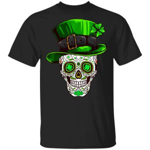Irish Costume Sugar Skull Shirt St Patricks Day of Dead T-Shirt, Long Sleeve, Hoodie