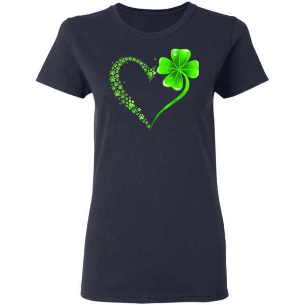 Irish Heart Lucky Shamrock Dog Paws T-Shirt, Long Sleeve, Hoodie