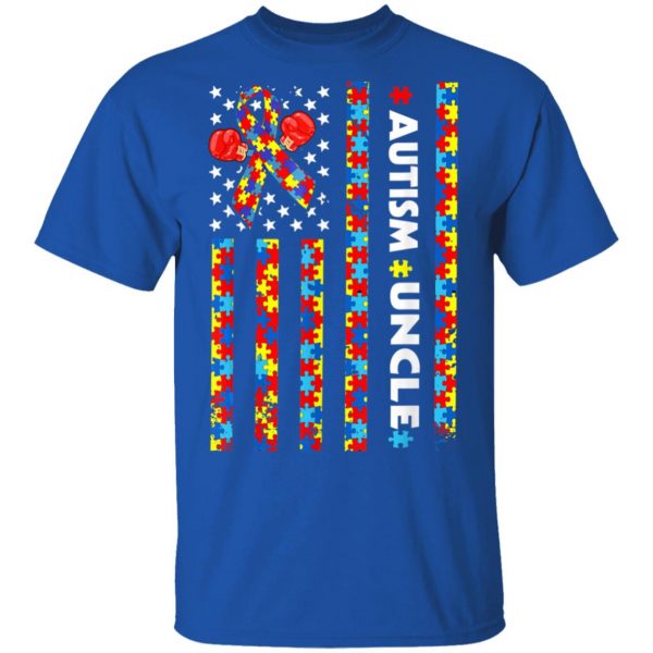 American Flag Uncle Autism Awareness T-Shirt, Long Sleeve, Hoodie