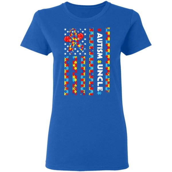 American Flag Uncle Autism Awareness T-Shirt, Long Sleeve, Hoodie