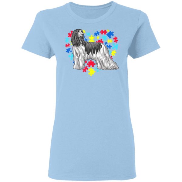 Autism Awareness Afghan Hound Dog Heart T-Shirt, Long Sleeve, Hoodie